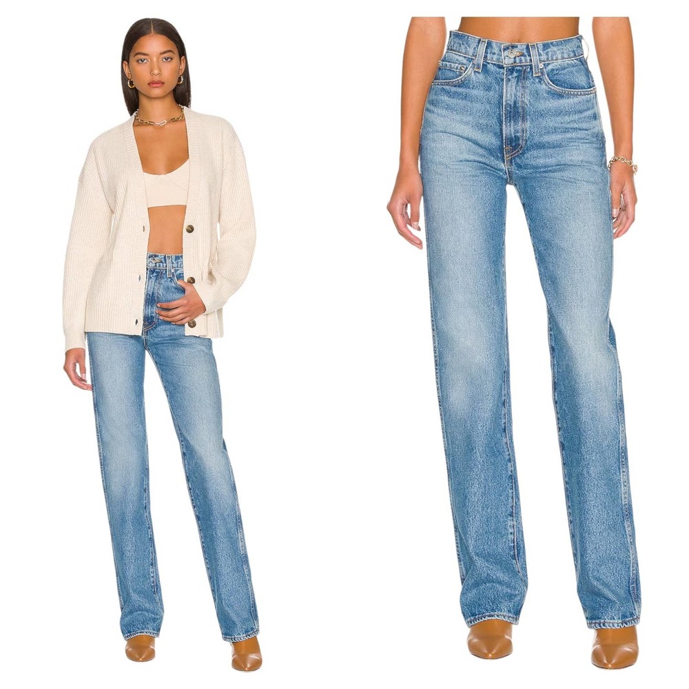 GRLFRND Sara Super High Rise Slim Straight in Lenox Hill